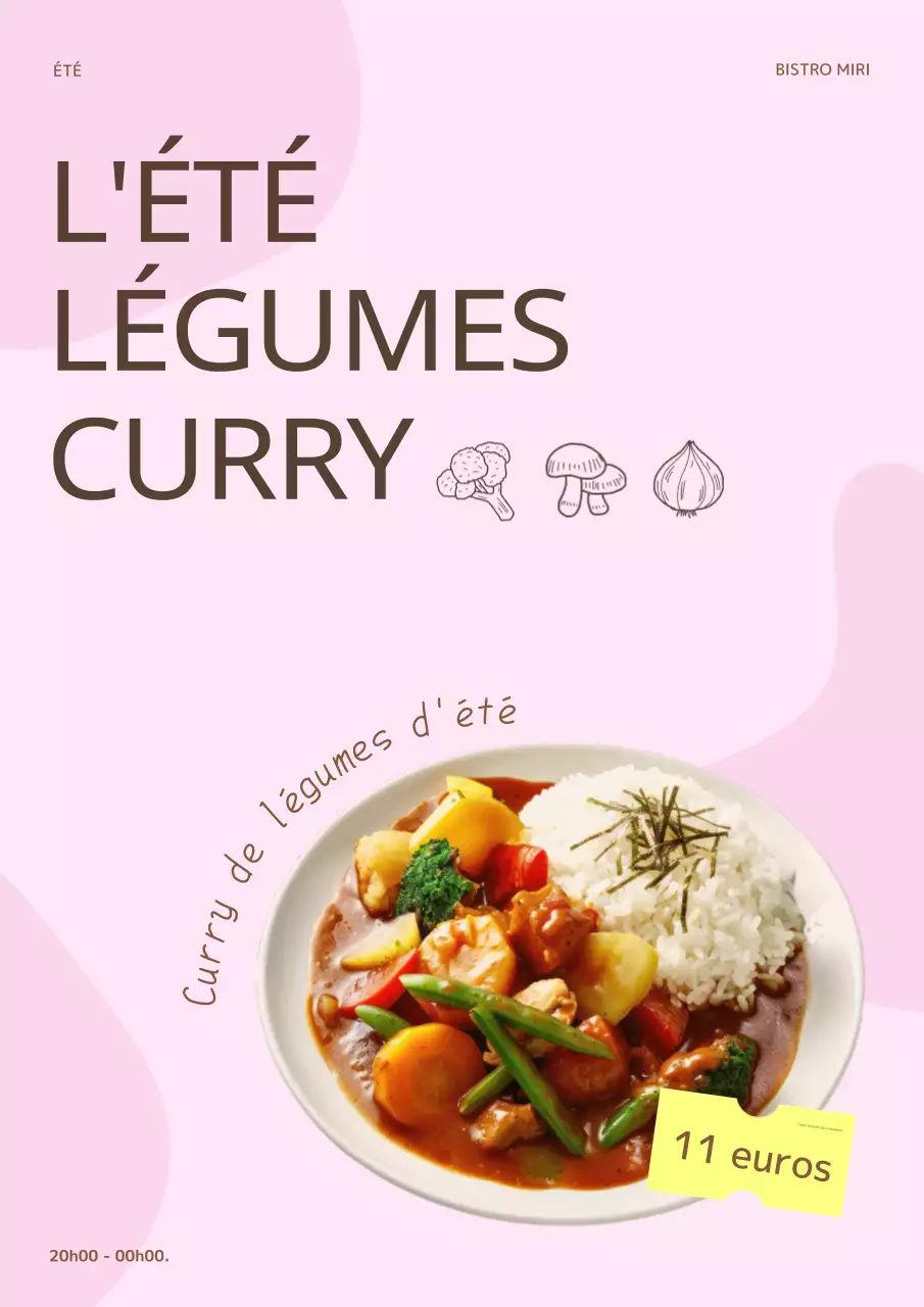 Nouveau menu d'été minimaliste en violet clair PR