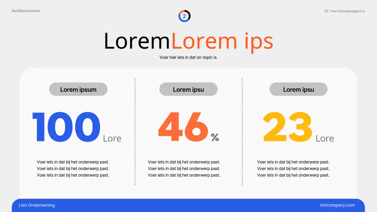 Eenvoudige marketingtrends in blauw en oranje Issuepaper