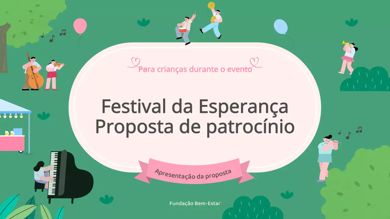 Proposta de patrocínio para o Festival Verde e Rosa da Esperança
