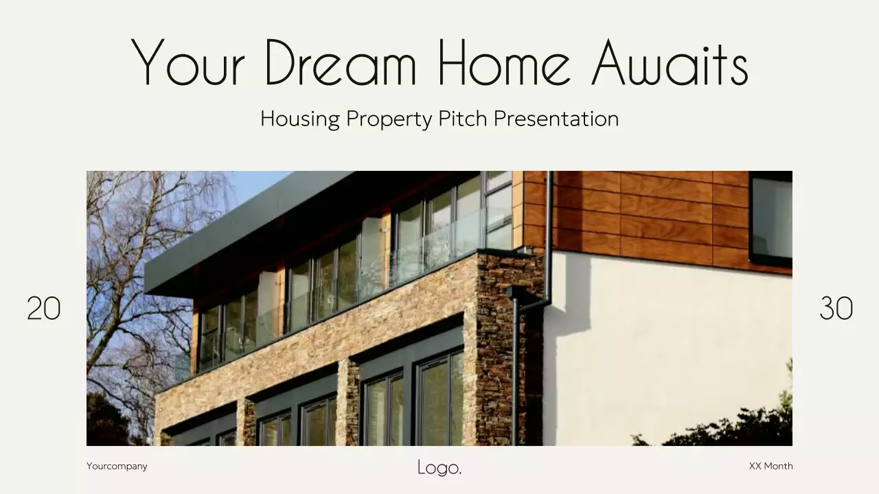 Beige Modern Housing Pitch Presentation