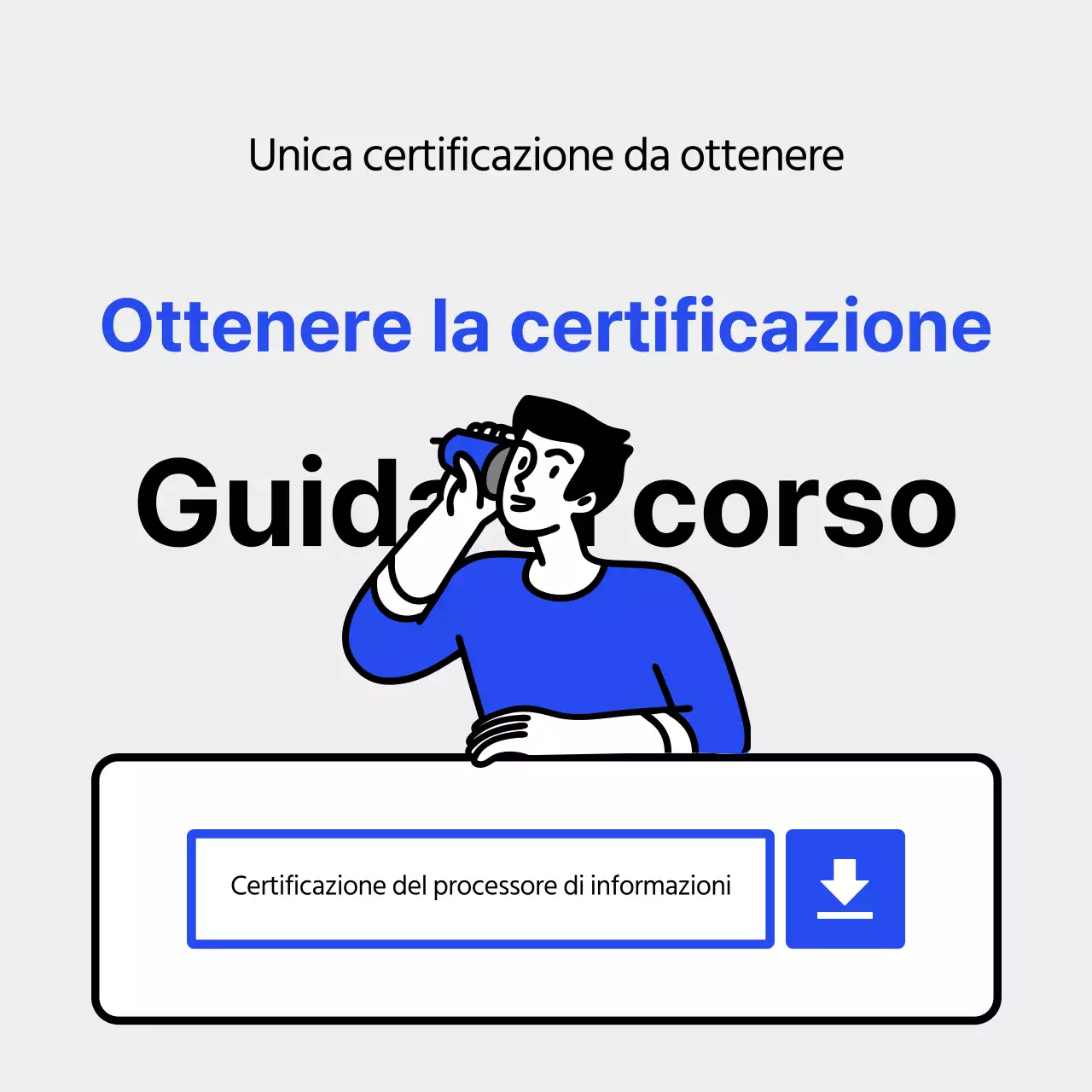 Un semplice prospetto di certificazione blu e azzurro