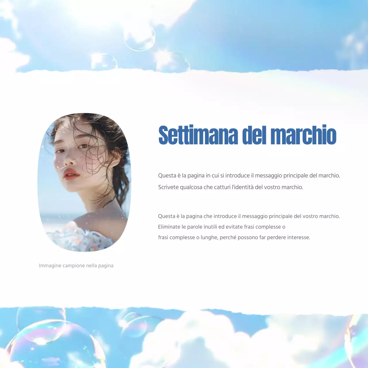 Semplice brand marketing estivo in blu