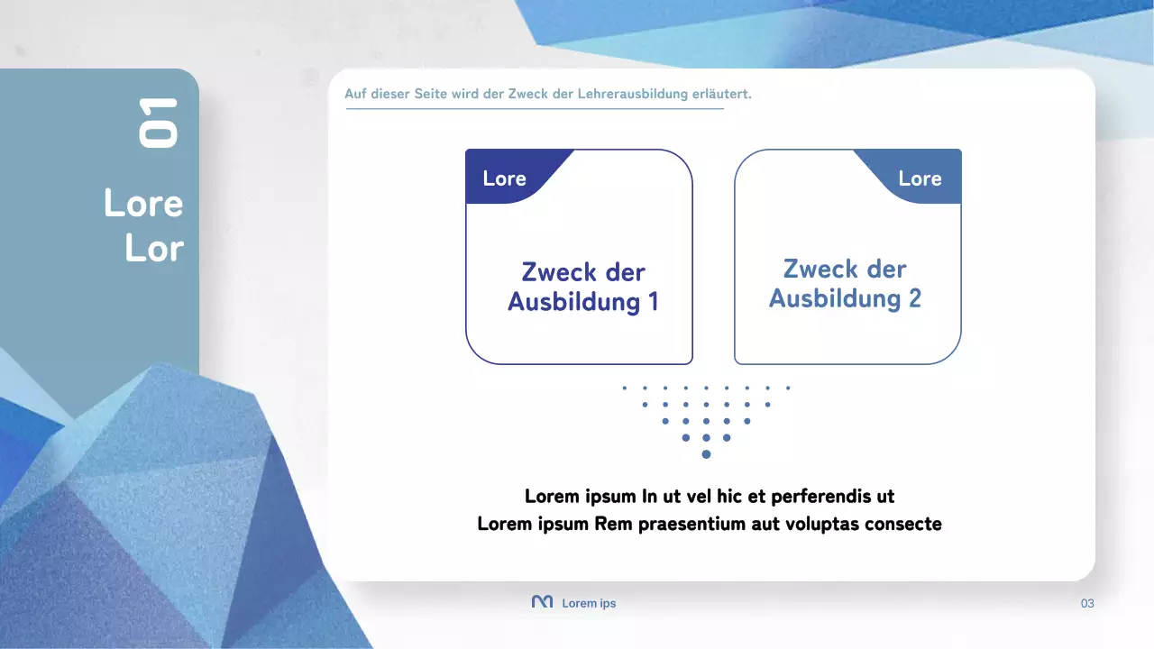 Einfache Lehrerfortbildungspräsentation in Weiß und Blau