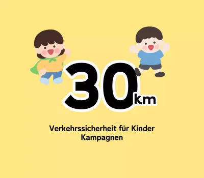 Niedliche und knuddelige Verkehrssicherheitskampagne mit Kinderfiguren