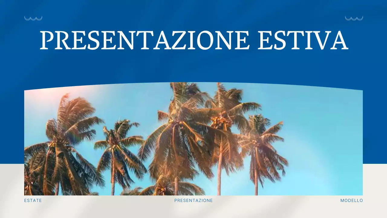 Semplice presentazione di sfondo estivo in blu e avorio