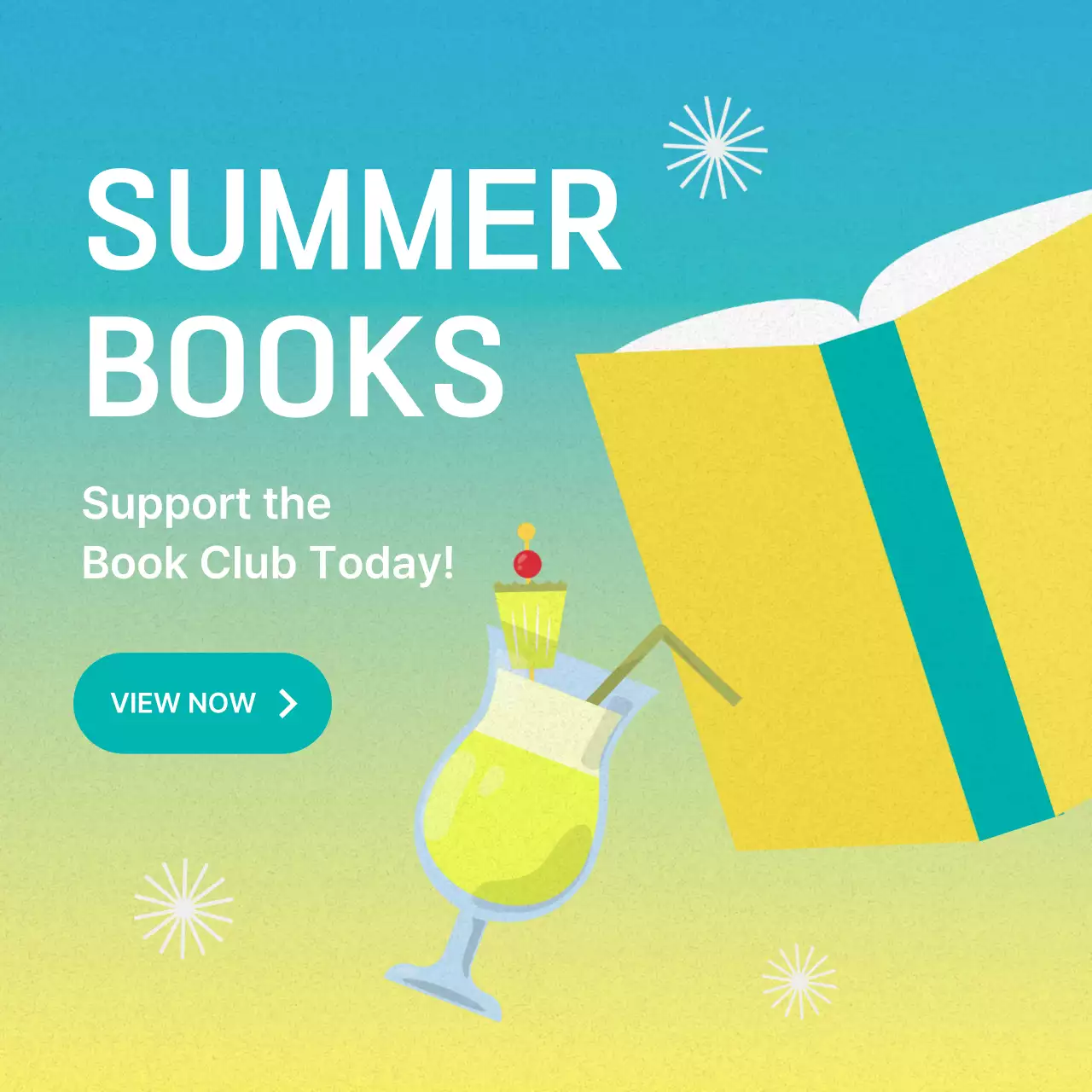 Blue Trendy Books Promotion Social Media Post