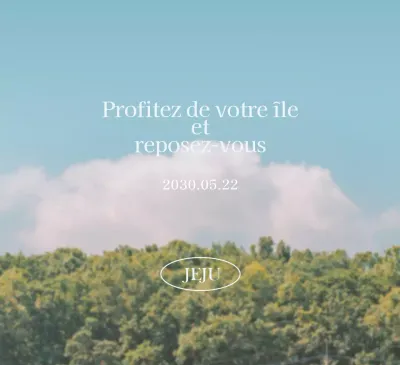 Un paysage chaleureux et accueillant en arrière-plan avec une citation sentimentale dans une jolie police de caractères.