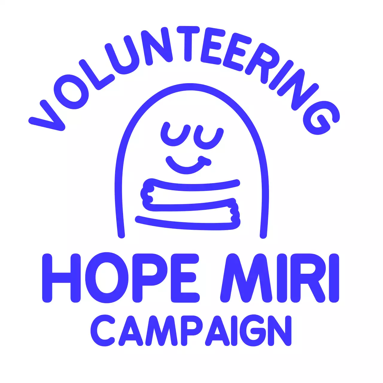 둥근 텍스트의 포옹하는 일러스트 캠페인