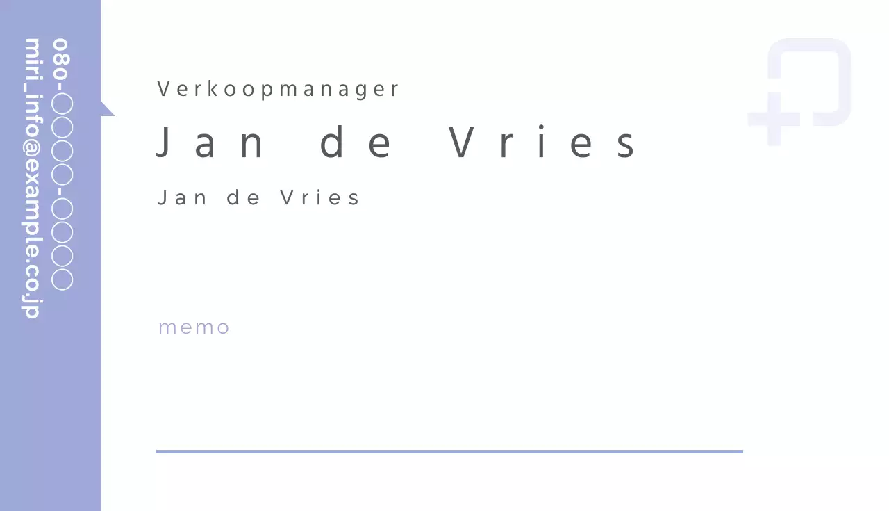 Basis visitekaartje voor accountmanager in wit en paars