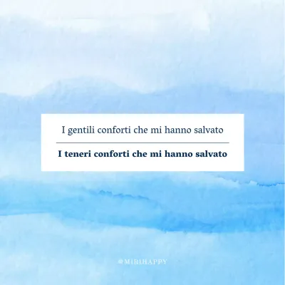 Un semplice post di citazioni edificanti in azzurro e bianco