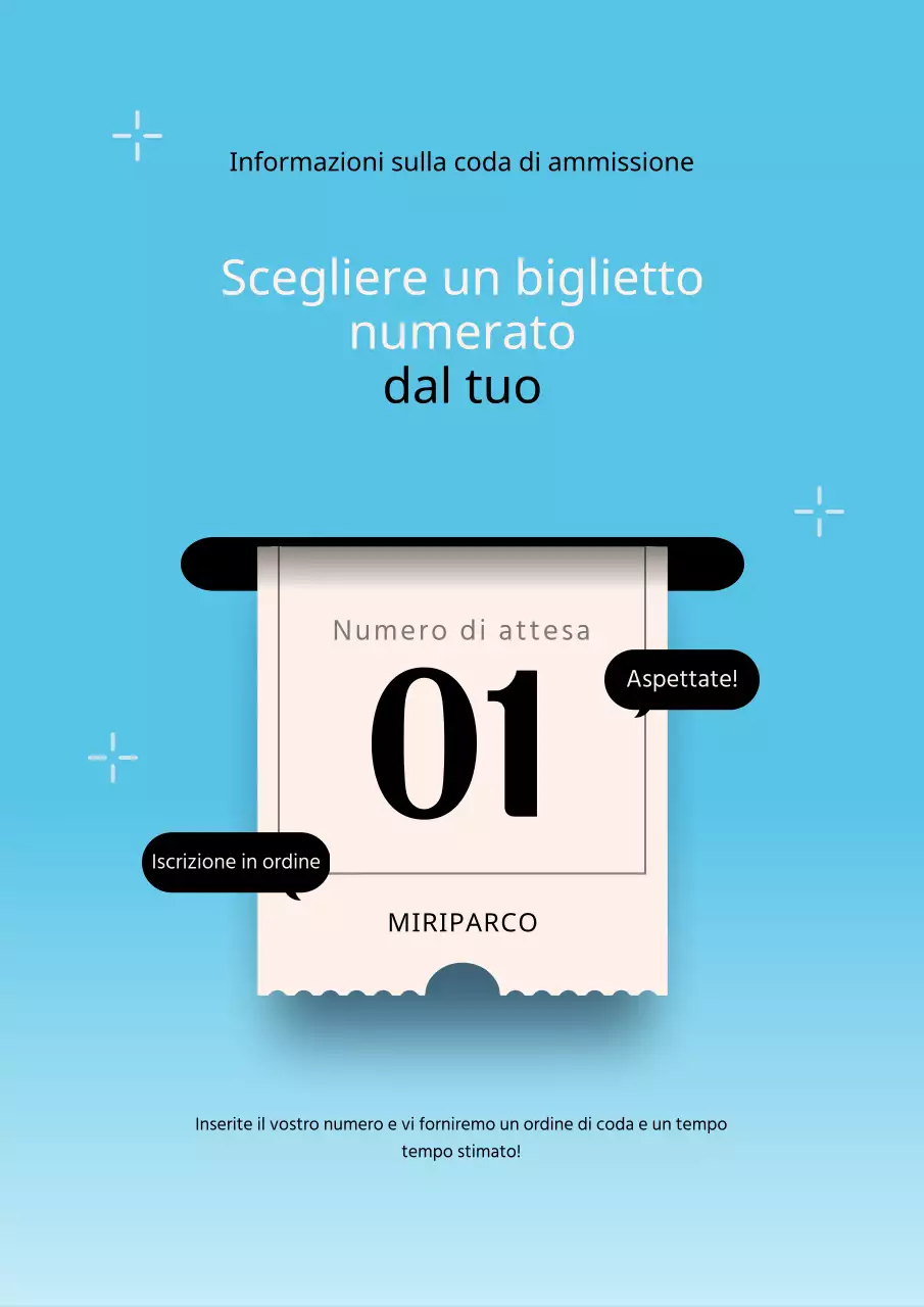 Annunci di attesa con targa minimalista bianca e azzurra