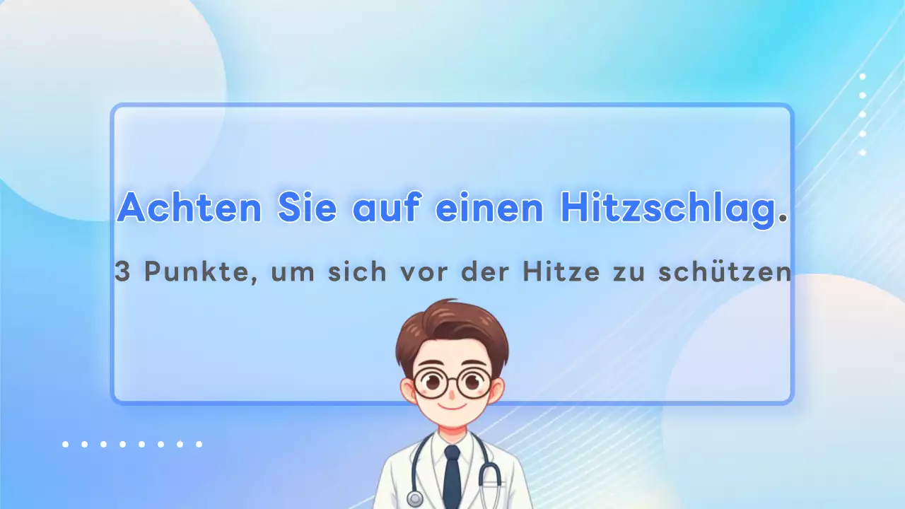Pastellfarbene, freche Infoblätter zum Thema Hitzschlag!