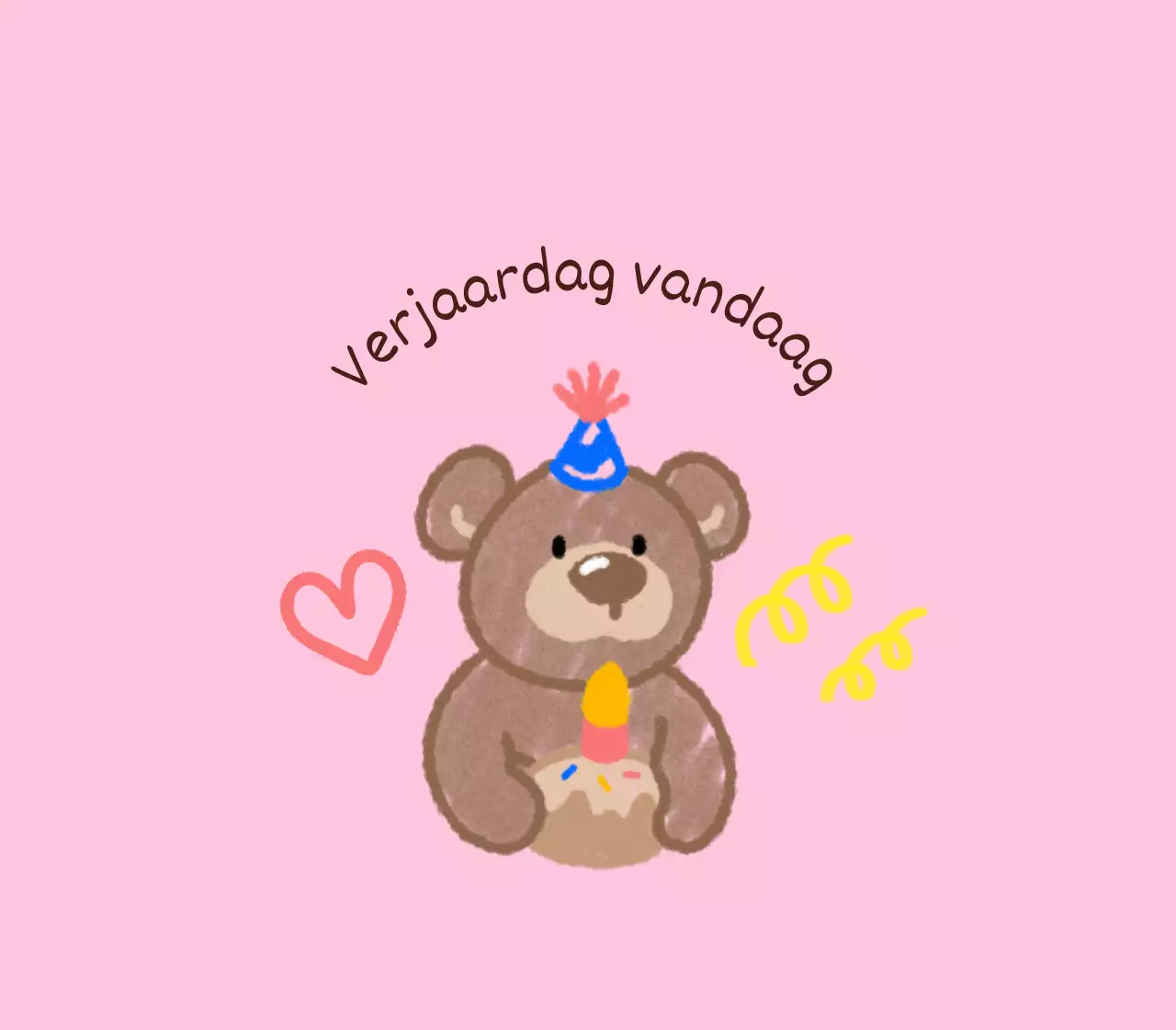 Gelukkige Verjaardag met schattige karakters met een doodle gevoel