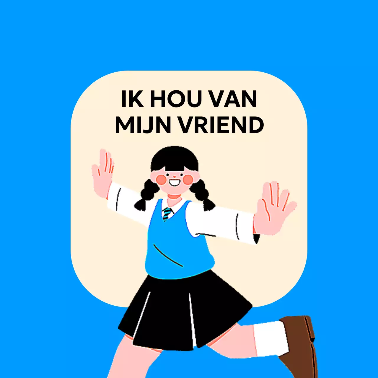 Anti-geweld ontwerp met illustratie van studenten met uitgestrekte armen