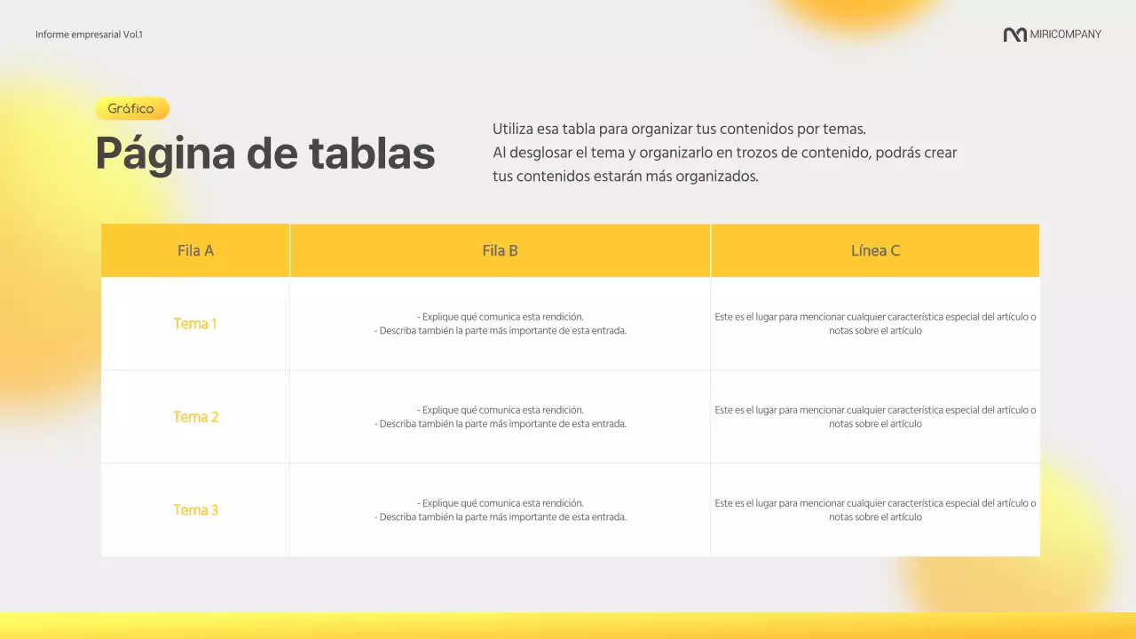 Un moderno informe corporativo en amarillo y gris