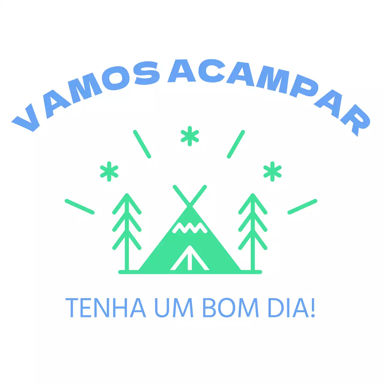 Parque de campismo luminoso e alegre com ilustrações de acampamento