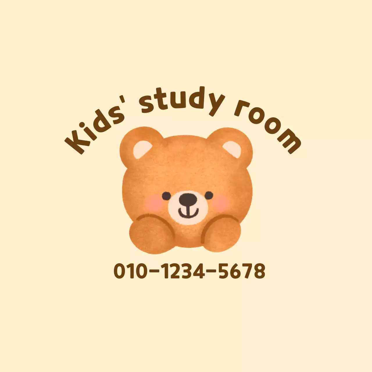 Yellow and brown teddy bear illustration for study hall promotion