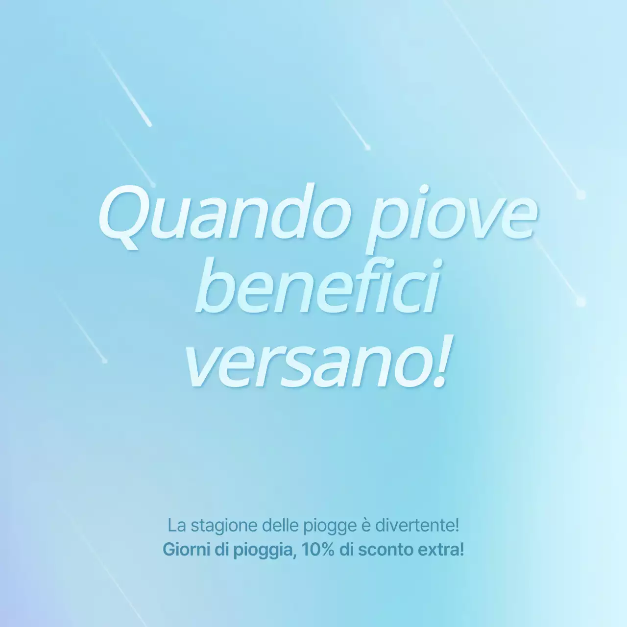 Semplice pubblicità per eventi della stagione delle piogge in azzurro