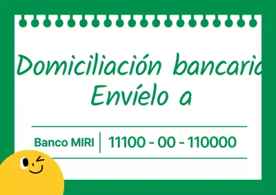 Un aviso de domiciliación bancaria sencillo y ecológico