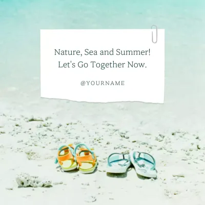 Teal Minimal Summer Invitation Social Media Post
