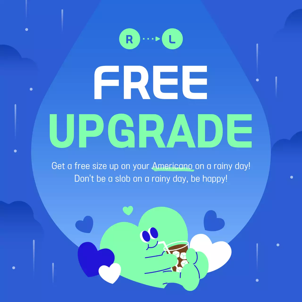 Blue Trendy Coffee Promotion Social Media Post