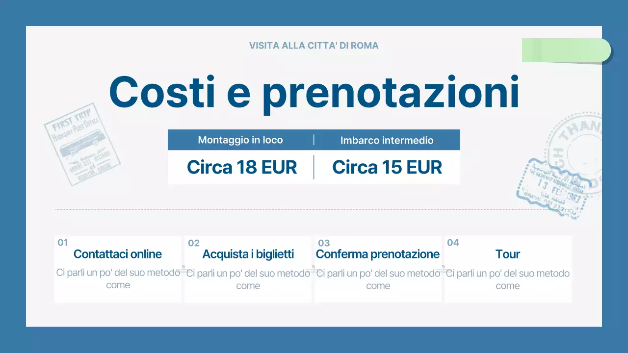 Una moderna guida turistica della città in blu chiaro e blu navy