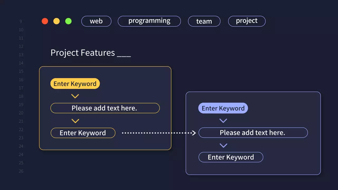 A simple development team project proposal in navy blue