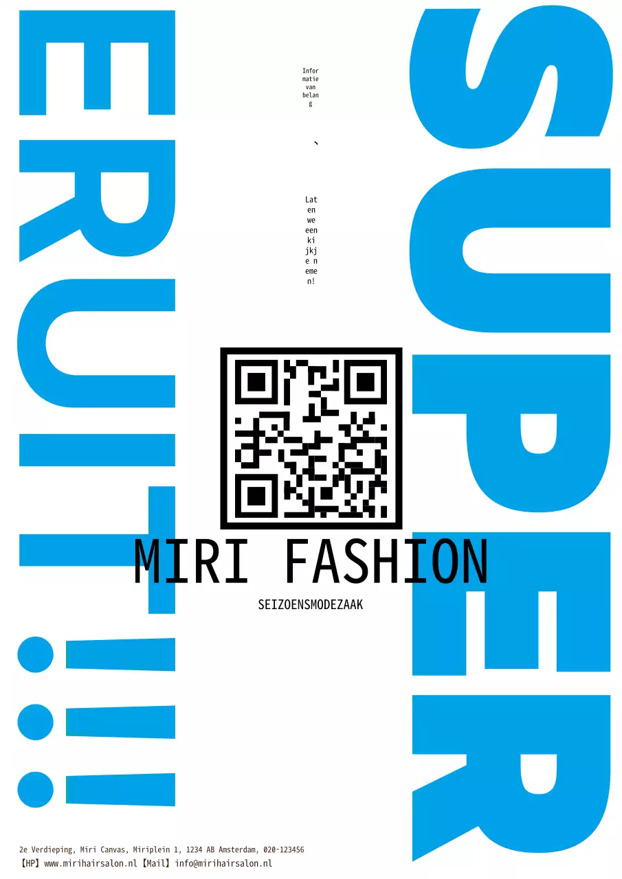 Eenvoudige, eenvoudige verkoopadvertentie in blauw en wit