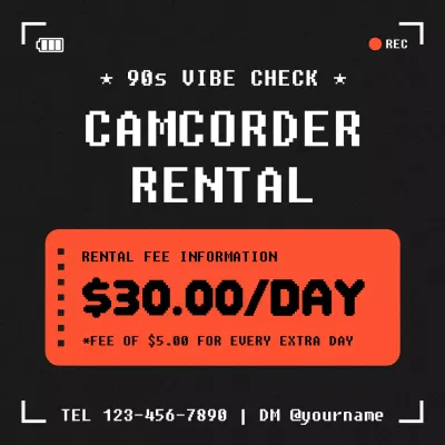 Black Retro Camcorder Promotion Social Media Post