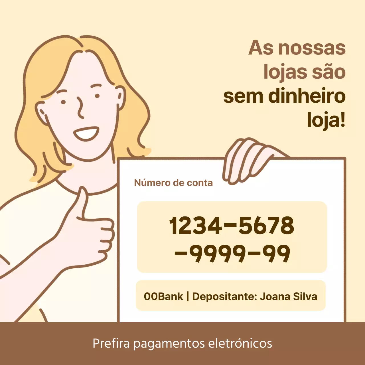 Anúncio dos números de conta mais populares a amarelo