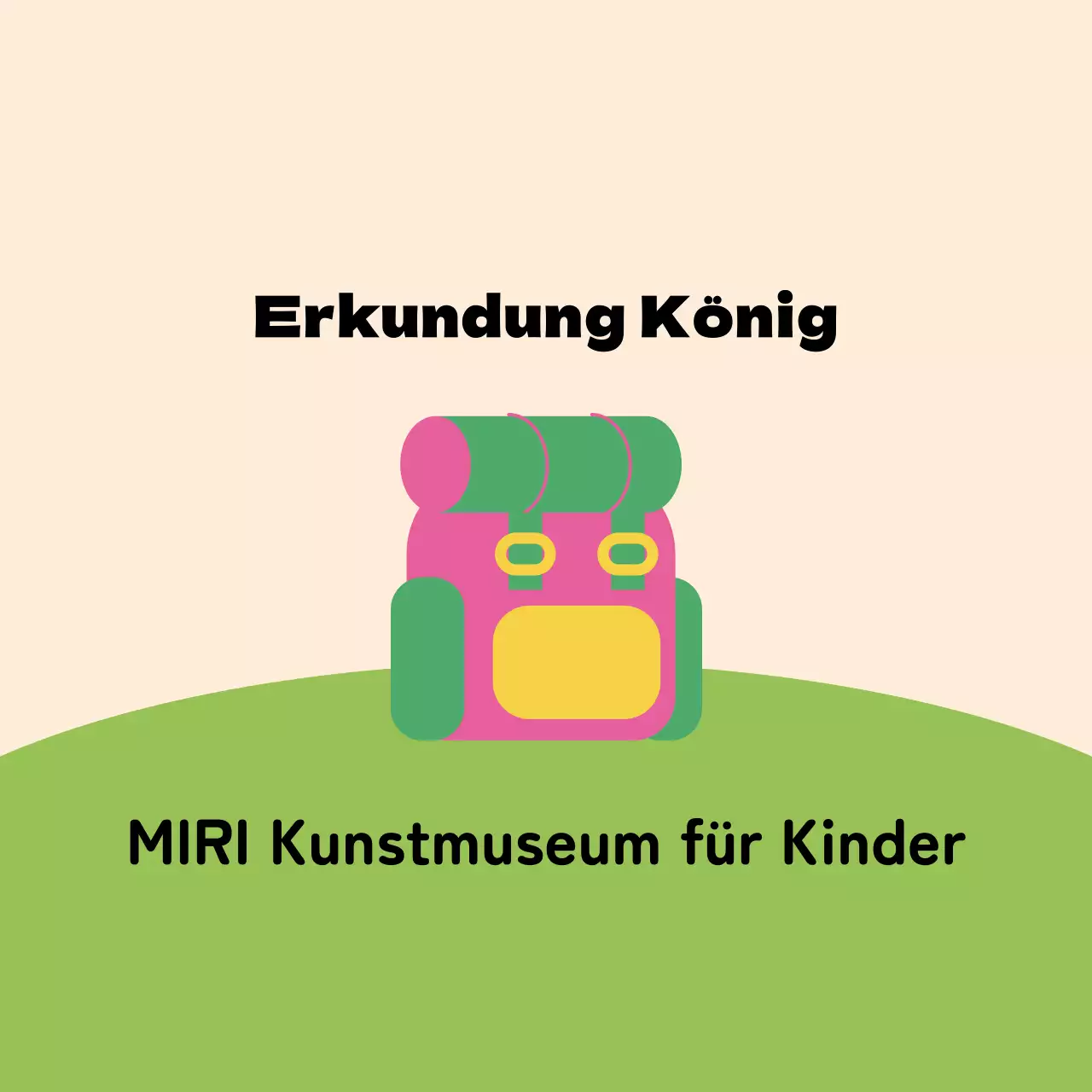 Design mit einer niedlichen Taschenillustration auf Gras