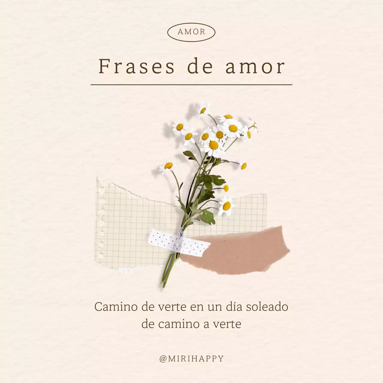 Sentimientos básicos de amor en beige y blanco post