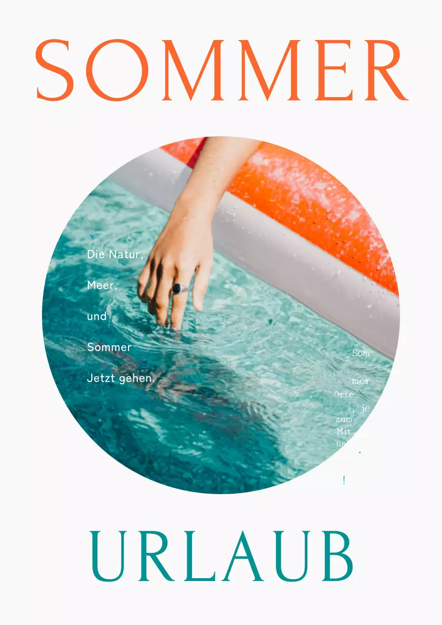 Einfaches Sommerprodukt PR in den Farben Orange und Mint.