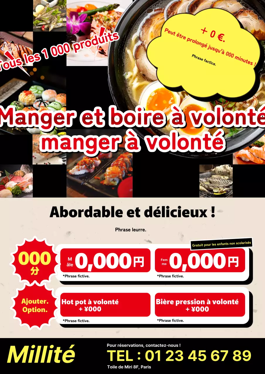 Une publicité simple, en noir et rouge, pour un événement gastronomique