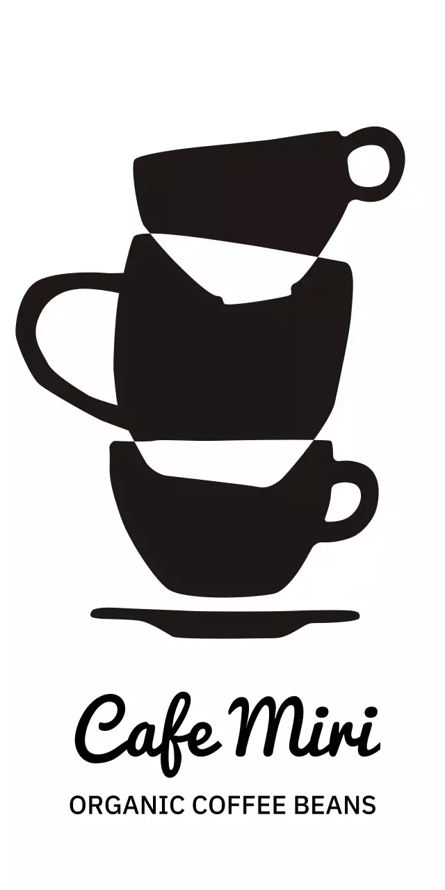 Cafe logo with stacked cups