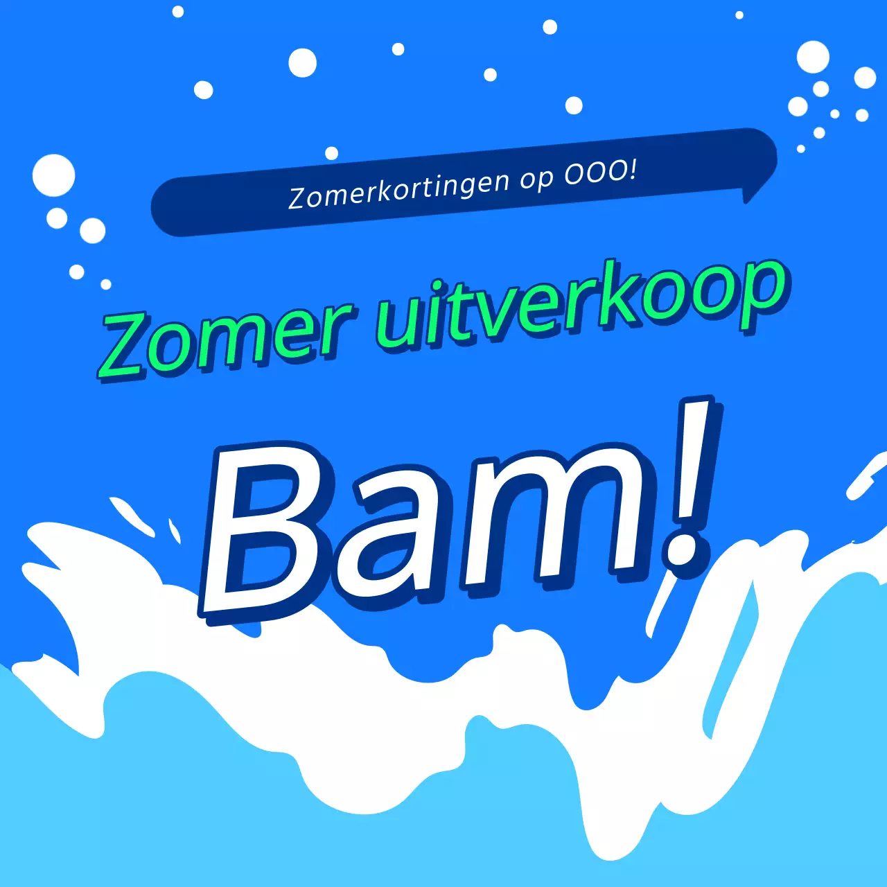 Een verzameling miniaturen van trendy zomerevenementen in lichtblauw en blauw