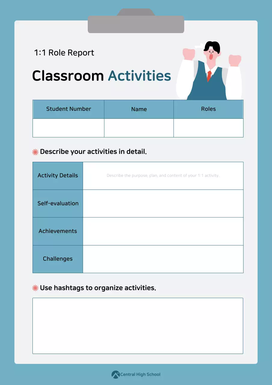 Báo cáo lớp học đơn giản màu xanh