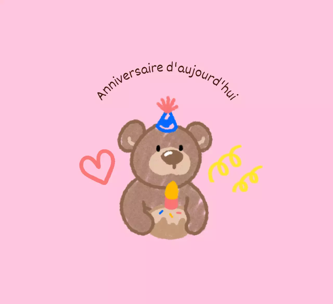 Joyeux anniversaire avec des personnages mignons à l'allure de gribouillis