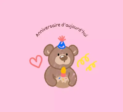 Joyeux anniversaire avec des personnages mignons à l'allure de gribouillis