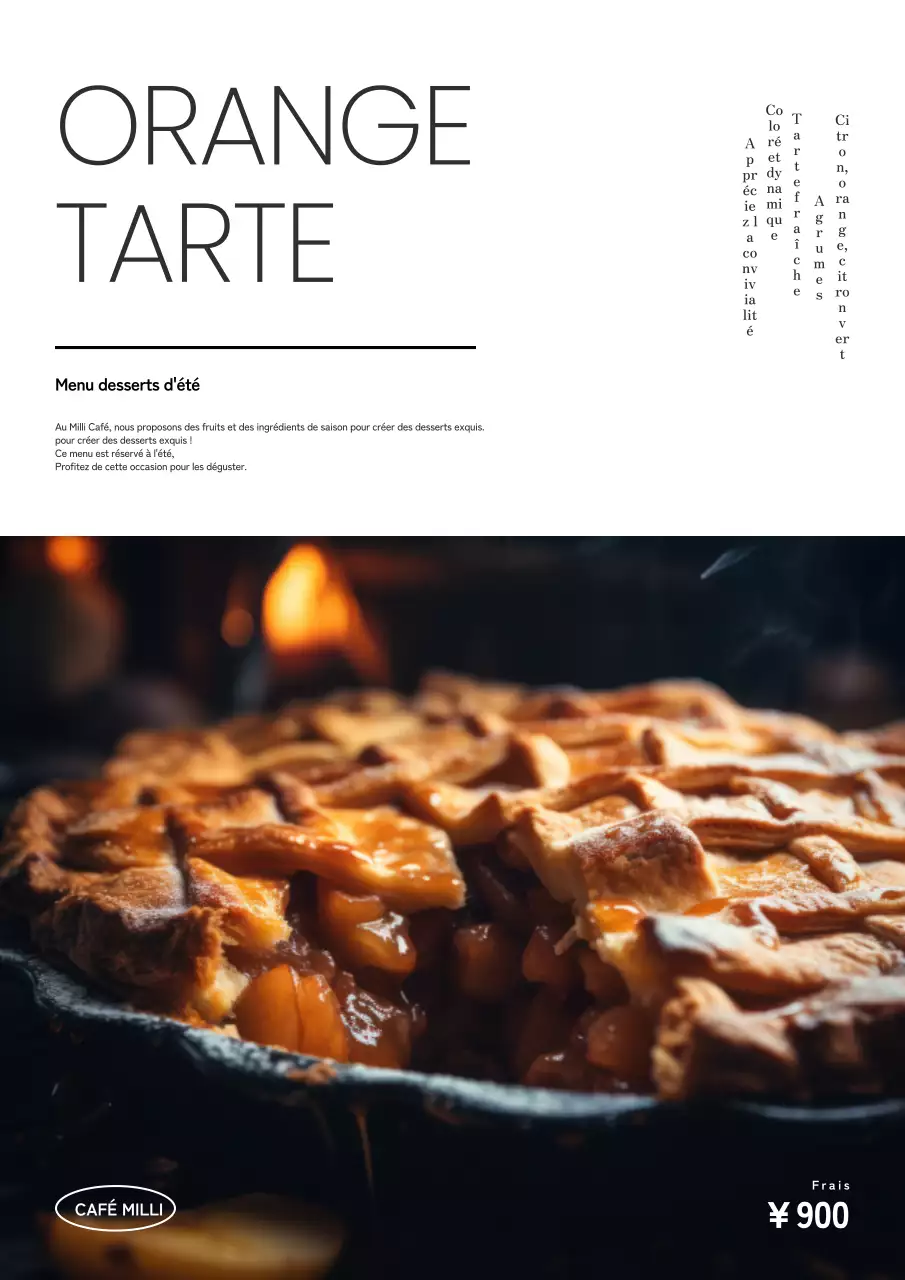 Black simple summer desserts new menu publicity