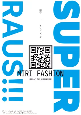 Einfache, grundlegende Verkaufsanzeige in Blau und Weiß