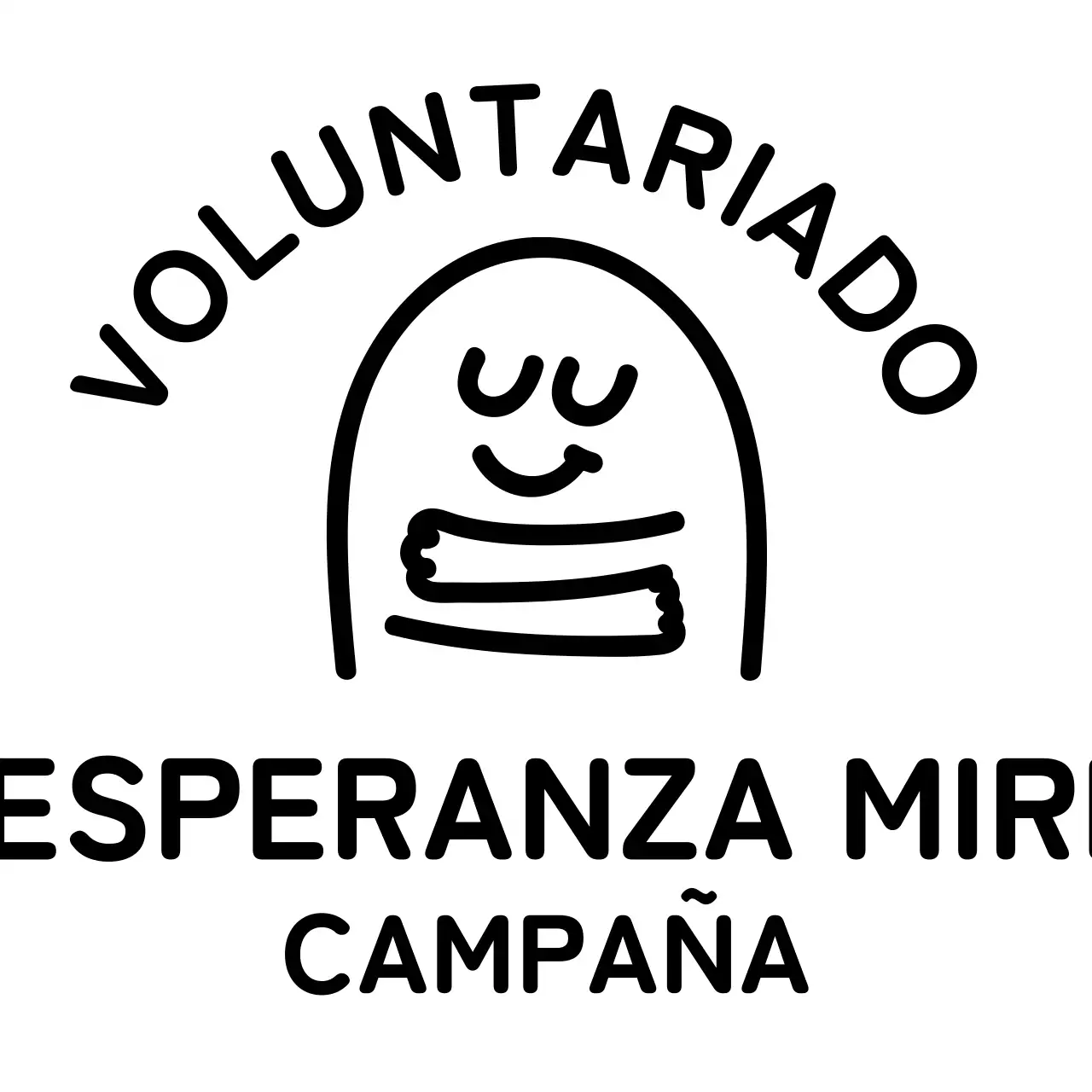 Campaña de ilustración de abrazos con texto redondeado