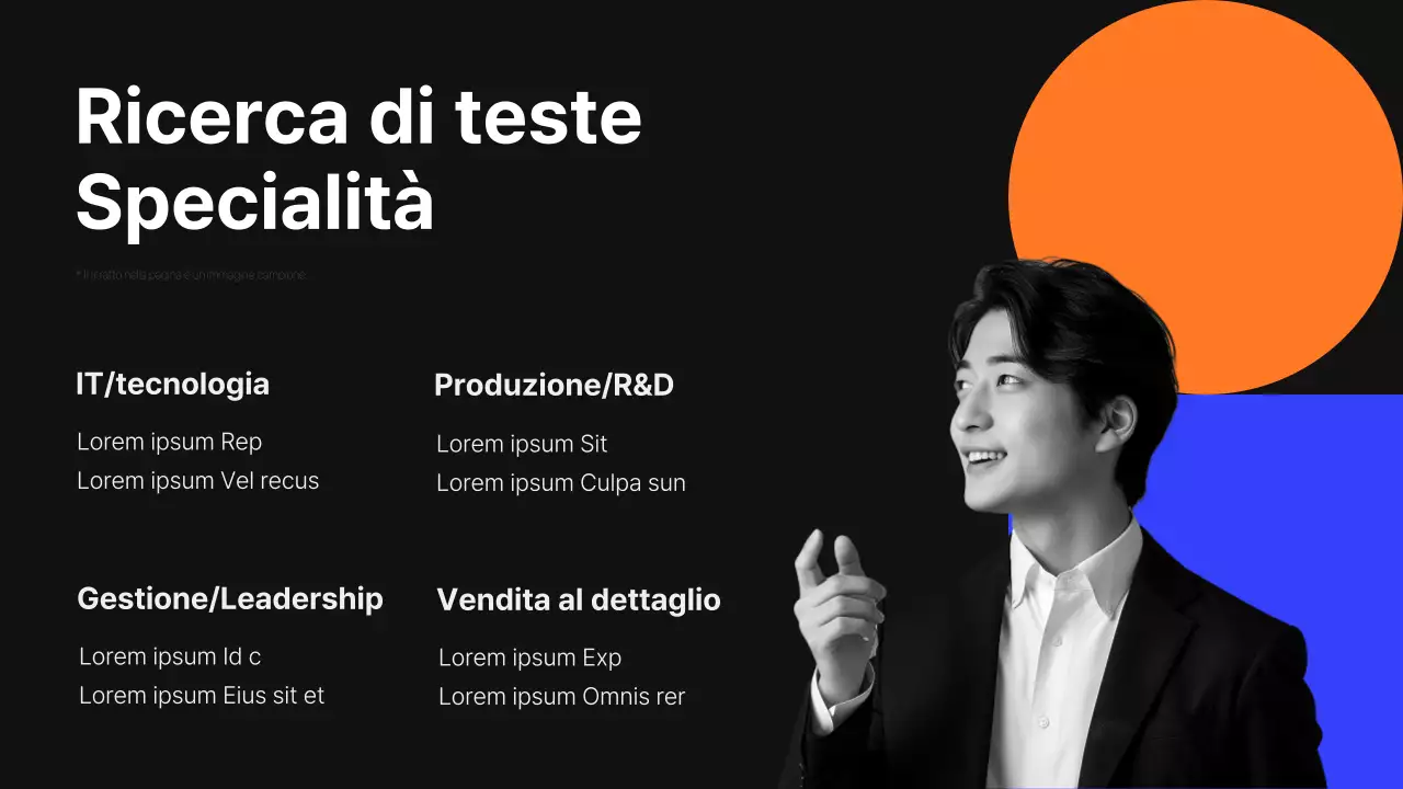 Moderna proposta di servizio di headhunting in nero e blu