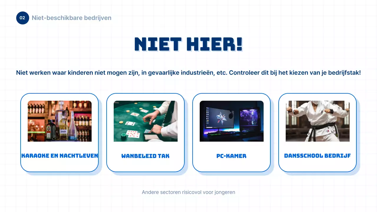 Informatie over arbeidsrecht voor jongeren in blauwe en eenvoudige stijl