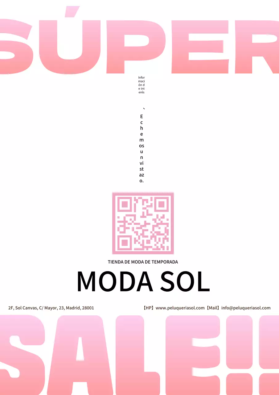 Anuncio de ventas sencillo y básico en rosa y blanco