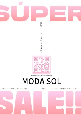 Anuncio de ventas sencillo y básico en rosa y blanco