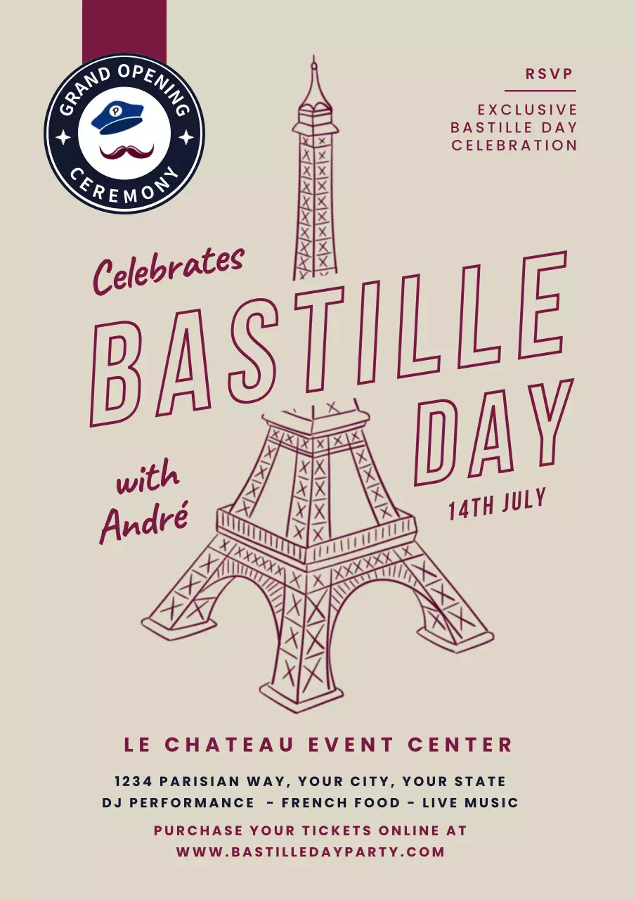 Maroon Classic Celebration Invitation Poster