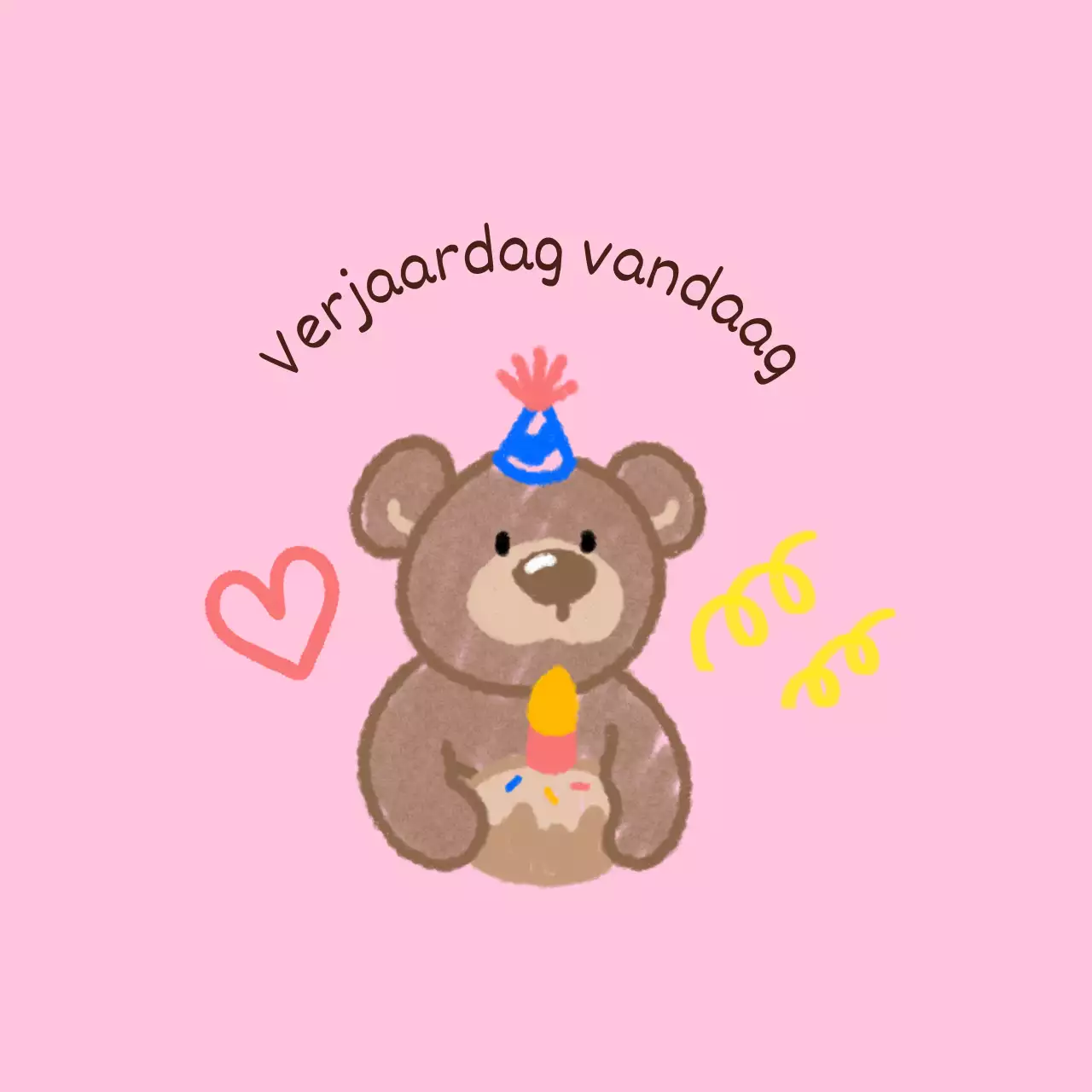 Gelukkige Verjaardag met schattige karakters met een doodle gevoel