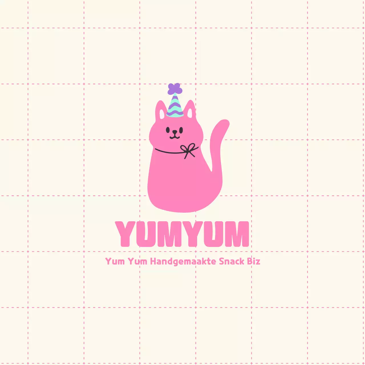 Zelfgemaakte hondensnoepjes met schattige kattenillustraties in beige en roze