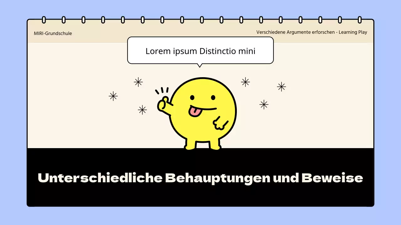 Einfaches Material für den Sprachunterricht in der Grundschule in Hellblau und Gelb